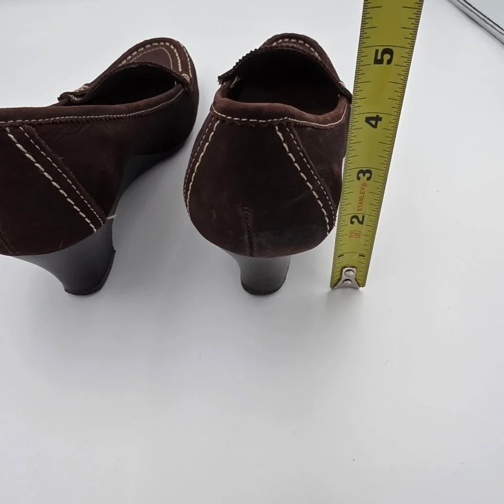 Whats What by Aerosoles‎ Women's Brown Suede Wedge Loafer Shoes Size 8